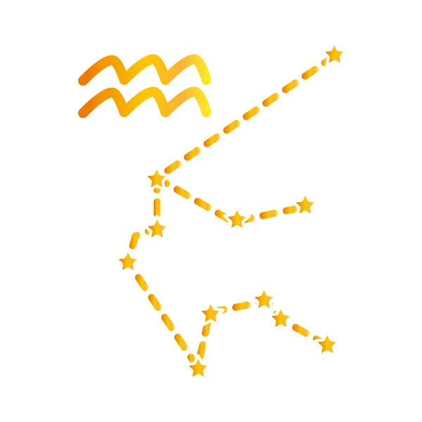 Icona dello stile gradiente astrologico costellazione dell'acquario zodiacale — Vettoriale Stock