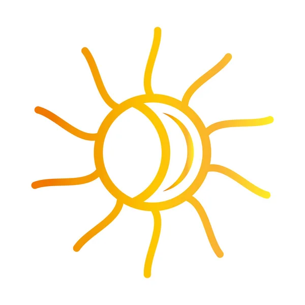 Sonnenstrahl Wetter Saison über weißen Hintergrund Gefälle Stil-Symbol — Stockvektor