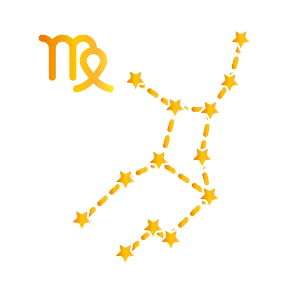 Zodiákus virgo csillagkép asztrológiai gradiens stílusú ikon — Stock Vector