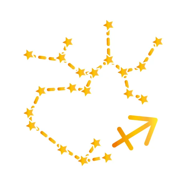황도대의 궁수자리 점성학적 편차 스타일의 아이콘 — 스톡 벡터