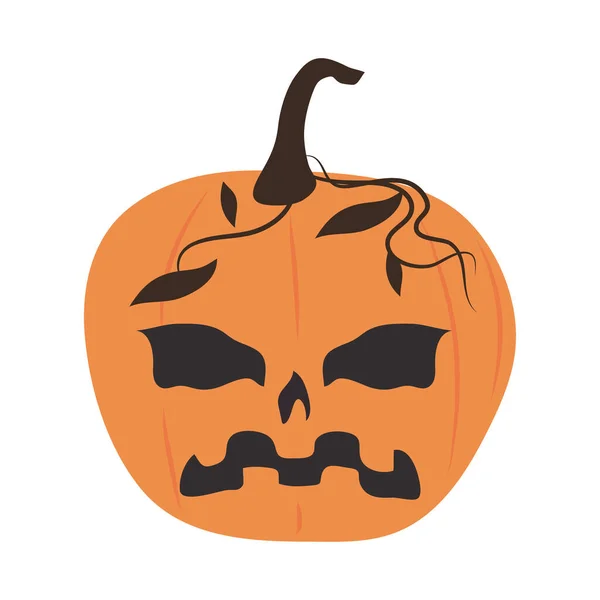 Happy halloween, creepy pumpkin trick or treat party celebration flat icon — Stock Vector