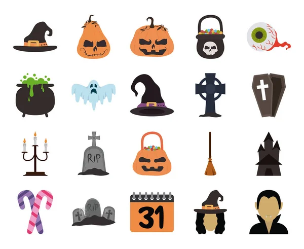 Happy halloween, trick or treat party celebration flat icon — Stock Vector