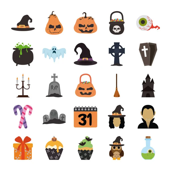 Szczęśliwy halloween, trick or treat strona uroczystości płaska ikona — Wektor stockowy