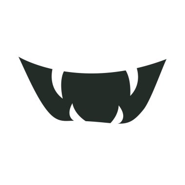 Mutlu cadılar bayramı, vampir dişleri şaka mı şeker mi parti ikonu tasarımı