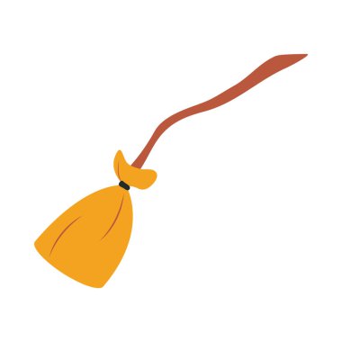 süpürge ahşap kol temizleme düz simge tasarımı