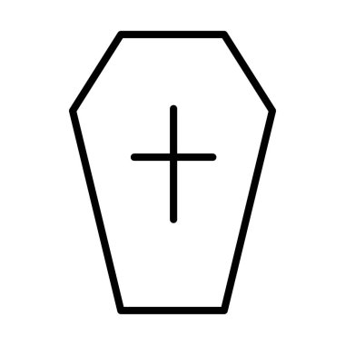 Cadılar bayramın kutlu olsun, tahta tabut örümcek ağı parti kutlaması ikonu tasarımı