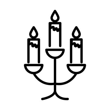 Mumları yakan avize dekorasyon süslemesi doğrusal simge tasarımı