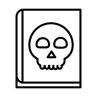 Cadılar Bayramı 'nız kutlu olsun. Kafatası şakası ya da ikram partisi kutlaması lineer tasarımı içeren büyü kitabı.