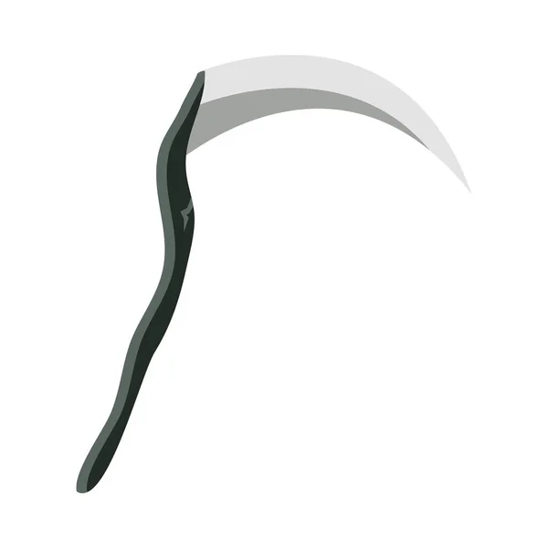 Scythe herramienta acero peligro plano icono diseño — Vector de stock