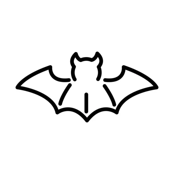 Feliz halloween, pequeño truco de murciélago o fiesta de regalo diseño icono lineal — Vector de stock