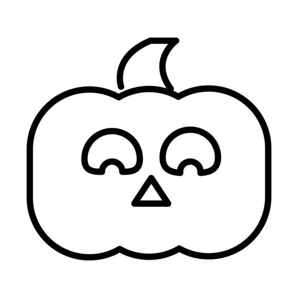 Happy halloween, horror face pumpkin trick or treat party celebration linear icon design — Stock Vector