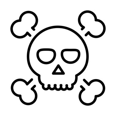 Mutlu cadılar bayramı, çapraz kemikler parti kutlaması ikonu tasarımı