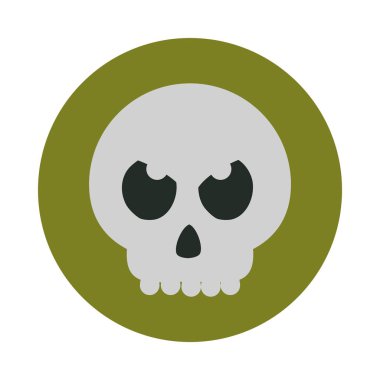 Mutlu cadılar bayramı, ürkütücü kafatası şakası ya da şeker partisi kutlaması düz ve blok ikonu