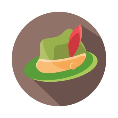 Ekim Festivali bira festivali, tüylü yeşil şapka geleneksel Alman bloğu ve yassı ikon