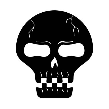 Mutlu cadılar bayramı, ürpertici kafatası şakası ya da parti kutlama silueti ikonu