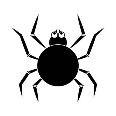 Mutlu cadılar bayramı, siyah örümcek şaka mı şeker mi parti kutlama silueti ikonu