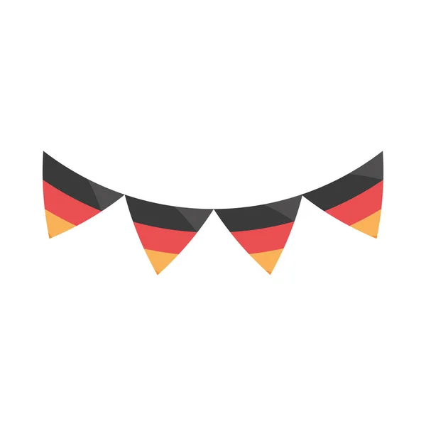 Октоберфест пивной фестиваль, празднование традиционного германского флага форме вымпелов дизайн украшения — стоковый вектор