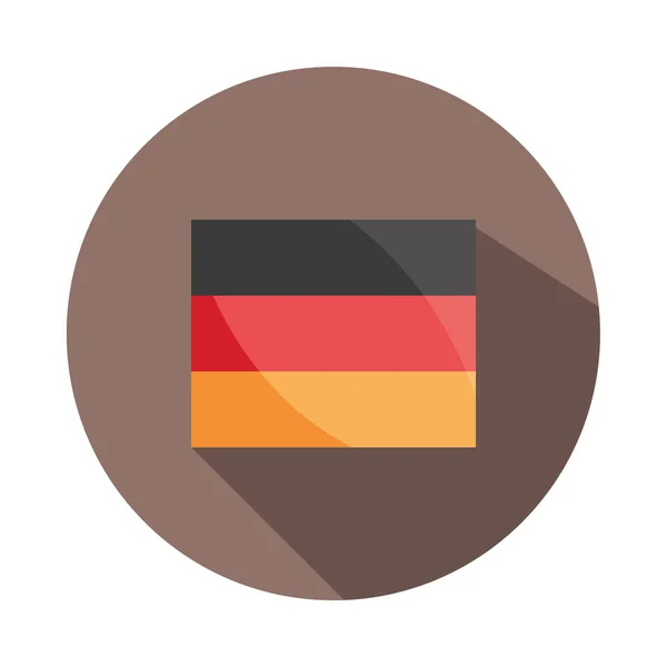 Oktoberfest festival della birra, bandiera tedesca celebrazione blocco tradizionale e icona piatta — Vettoriale Stock