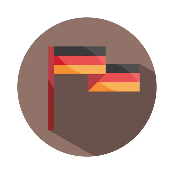옥 토버 페스트 맥주 축제, 전통적 인 블록과 납작 한 아이콘을 축하하는 독일 국기 — 스톡 벡터