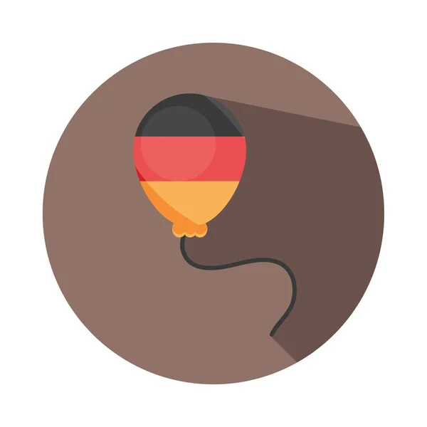 Oktoberfest bier festival, duitse vlag in ballon decoratie viering traditioneel blok en platte pictogram — Stockvector