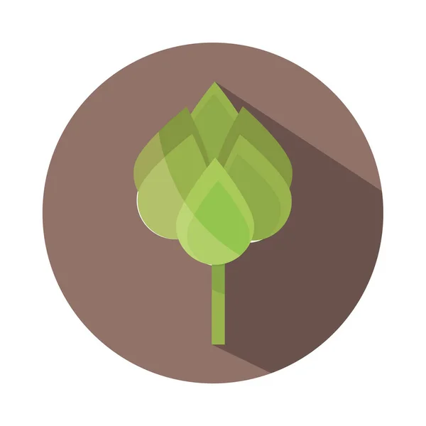 Ecologia foglie fogliame natura pulsante blocco e icona piatta — Vettoriale Stock