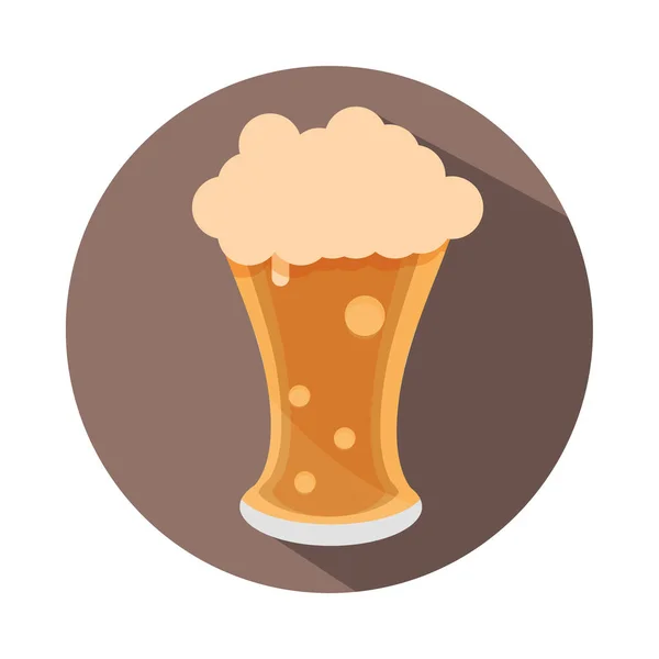 啤酒节，啤酒泡沫庆祝日尔曼传统街区和扁平图标 — 图库矢量图片