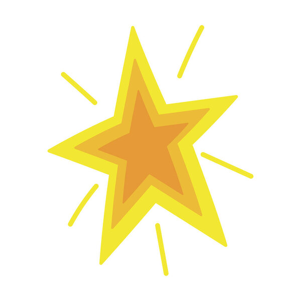 gold star cartoon isolated icon design over white background