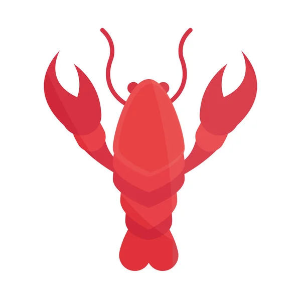 Desenho de ícone plano de lagosta de crustáceos marinhos — Vetor de Stock
