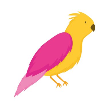 Sevimli kuş çizgi filmi izole edilmiş beyaz arkaplan tasarımı