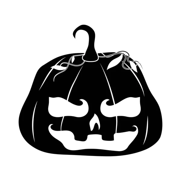 Halloween feliz, truque de abóbora de cara de horror ou ícone de silhueta de festa de deleite — Vetor de Stock
