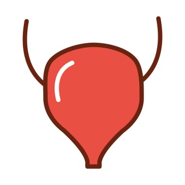 İnsan vücudu mesanesi anatomi organ sağlık hattı ve ikonu doldur