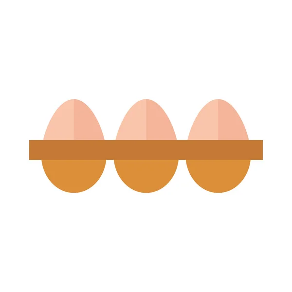 Zemědělství a farmaření vejce v krabici ploché ikony styl — Stockový vektor