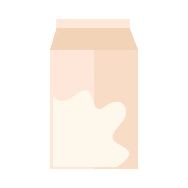 Süt kutusu sıvı gıda ürünü düz simge biçimi — Stok Vektör