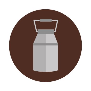 süt tenekesi tarım ekipmanı tarım çiftliği karikatür bloğu ve düz simge