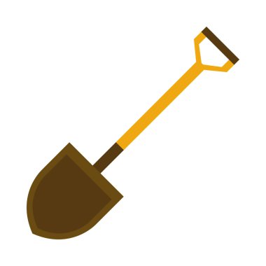 Kürek tarımsal ekipman çiftliği çizgi film düz ikon tarzı