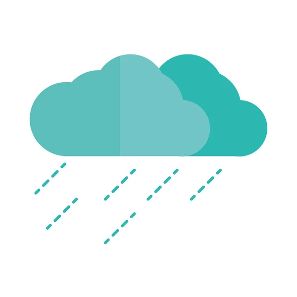 Nuvem chuva gotas tempo plana ícone estilo —  Vetores de Stock