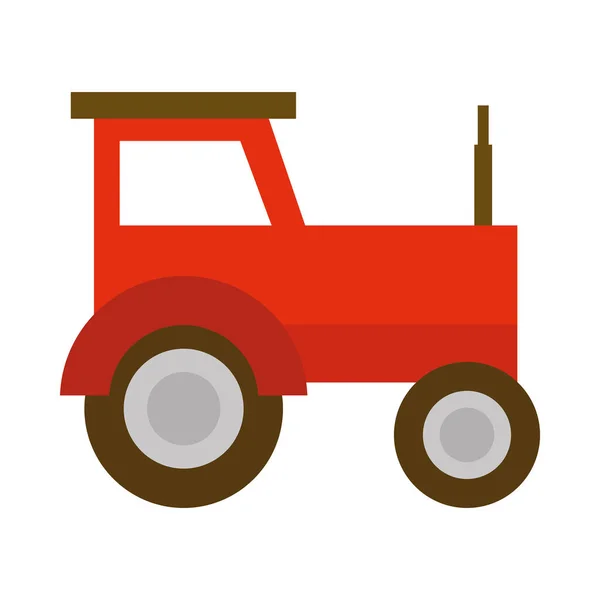 Agriculture and farming tractor truck machine work flat icon style — Stock Vector