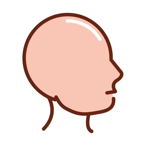 Perfil del cuerpo humano cabeza anatomía órgano salud línea e icono de relleno — Vector de stock