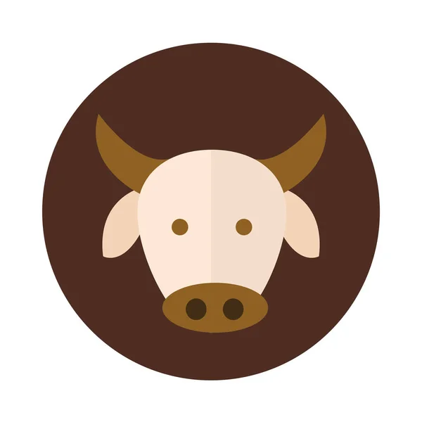 Καρτούν αγελάδα αγρόκτημα μπλοκ κινουμένων σχεδίων και επίπεδη εικονίδιο — Διανυσματικό Αρχείο