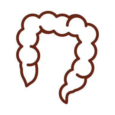 İnsan vücudu kalın bağırsak anatomisi organ sağlığı çizgisi simgesi
