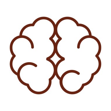 İnsan vücudu beyin serebral yarımküre anatomi organ sağlık çizgisi simgesi