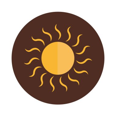 karikatür güneşi doğayı aydınlatıyor hava bloğu ve düz ikon