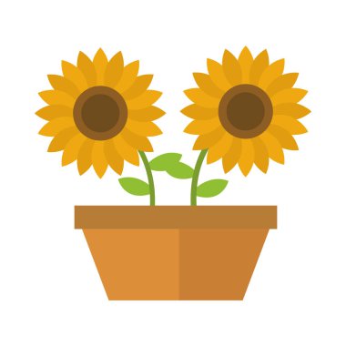 tarım ve çiftçilik ay çiçekleri düz ikon tarzı