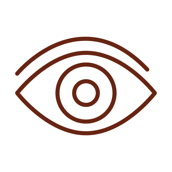 Людське тіло очей оптична анатомія орган здоров'я лінія стиль значок — стоковий вектор