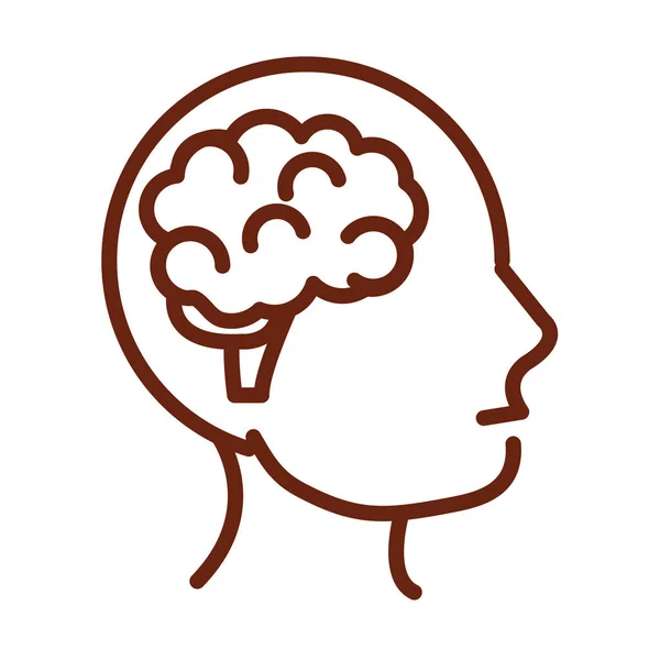 Profil ludzkiego ciała mózg anatomia organ zdrowia linii styl — Wektor stockowy