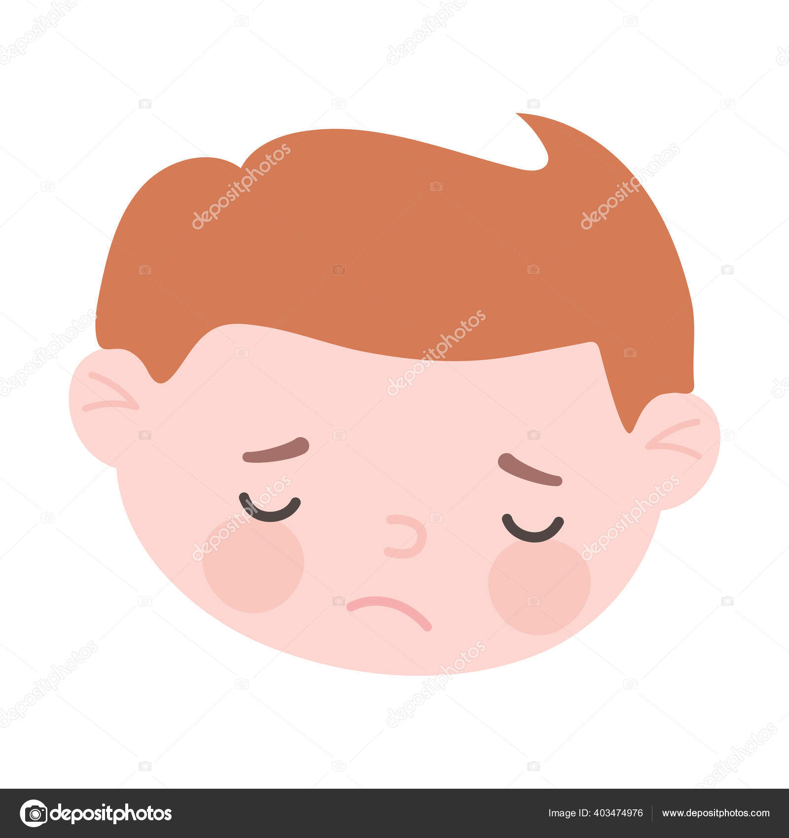 Homem triste desenho animado personagem expressão rosto isolado ícone  branco fundo Vetor de ©stockgiu 403474976, image size:1600x1700