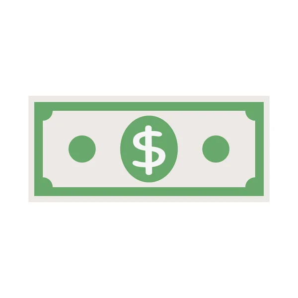 Pénz bankjegy valuta készpénz elszigetelt ikon fehér háttér — Stock Vector