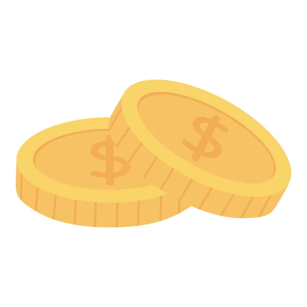 Peníze mince měna izolované ikona bílé pozadí — Stockový vektor