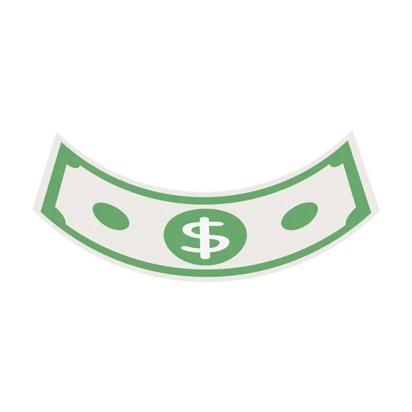 Argent billets monnaie argent argent isolé icône fond blanc — Image vectorielle