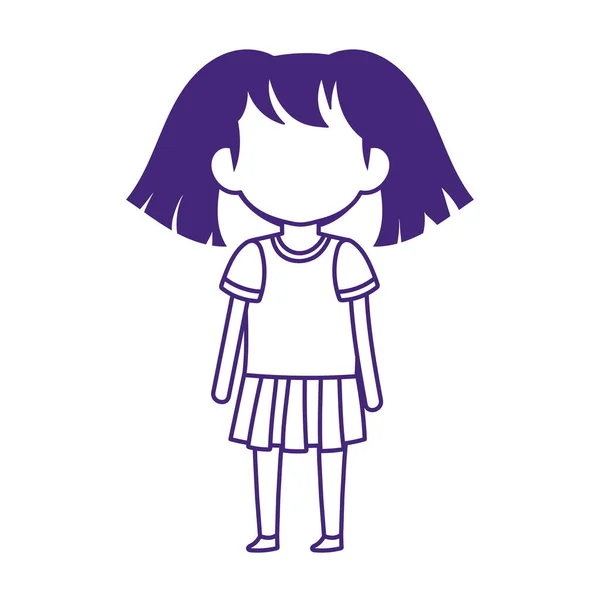 Diák lány egyenruha rajzfilm elszigetelt design — Stock Vector